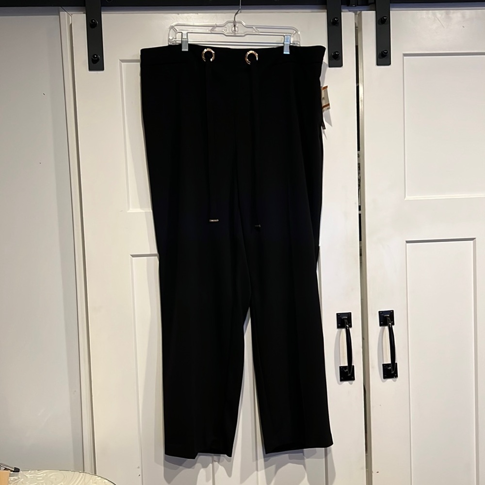 NWT 3XL Anne Klein straight leg slacks with tie waistband